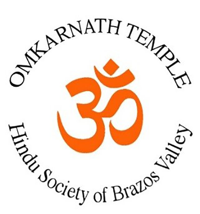 Om symbol and Hindu Society of Brazos Valley logo